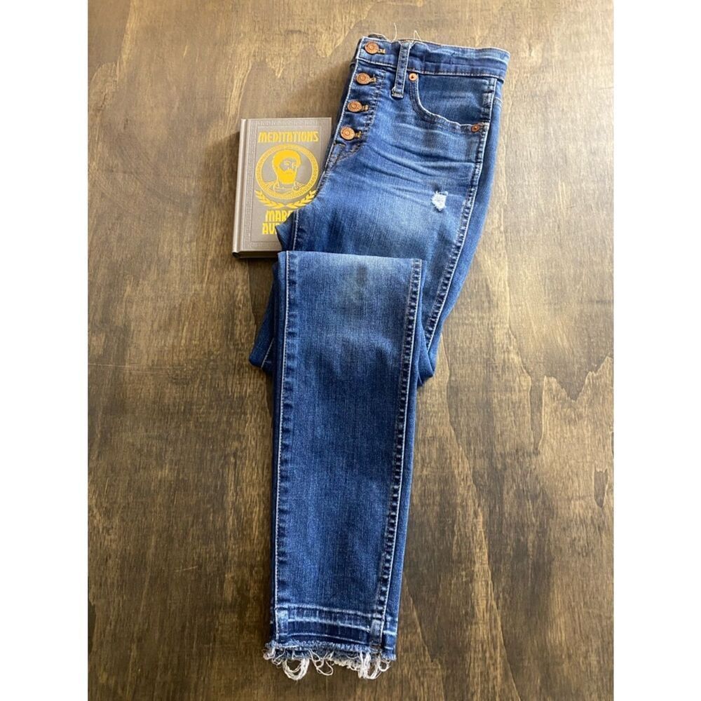 Madewell 10” High-Rise Button-Fly Blue Skinny Jeans